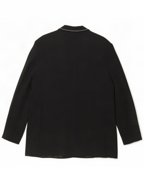 Marks & Spencer Damen-Blazerjacke mit 3 Knöpfen, UK 22 3XL, schwarze Viskose