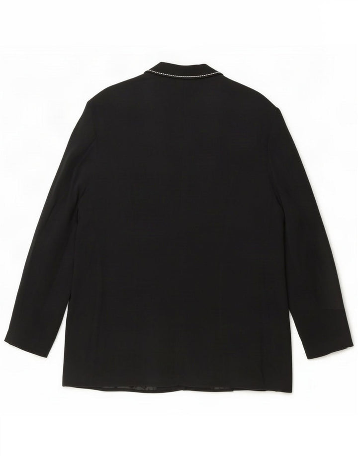 Marks & Spencer Damen-Blazerjacke mit 3 Knöpfen, UK 22 3XL, schwarze Viskose