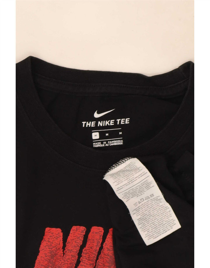 Nike Herren-T-Shirt mit Grafik, mittelgroß, schwarze Baumwolle