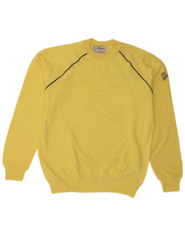 Vintage Herren Regular Fit Sweatshirt Pullover XL Gelbe Baumwolle