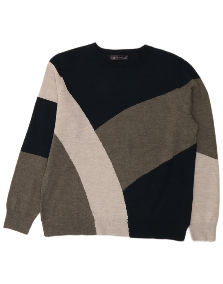 Marks & Spencer Damen-Pullover mit U-Boot-Ausschnitt, Gr. 14, Größe M, Mehrfarbig