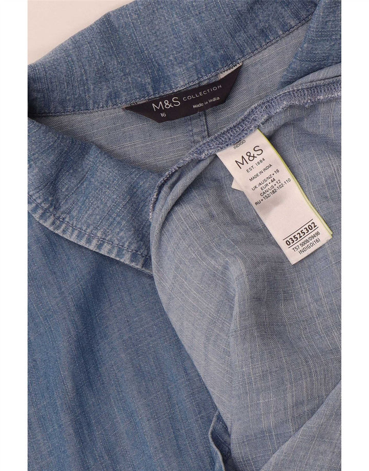 Marks & Spencer Womens Playsuit UK 16 Large Blue Lyocell