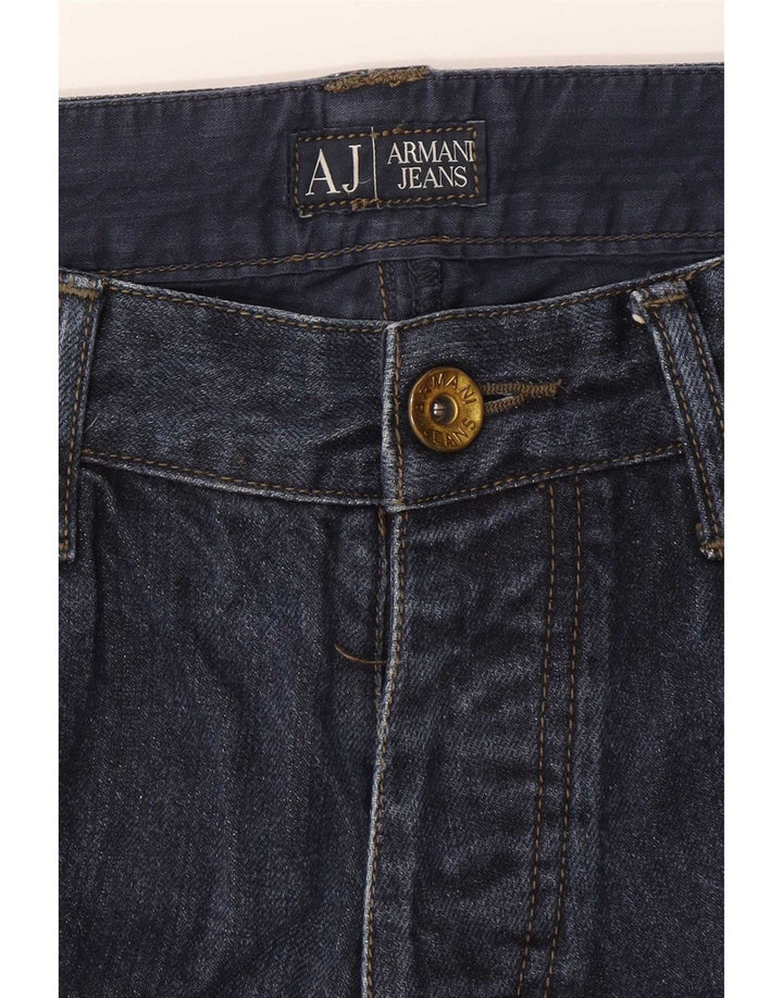 Armani Herren Straight Jeans W32 L33 Marineblaue Baumwolle