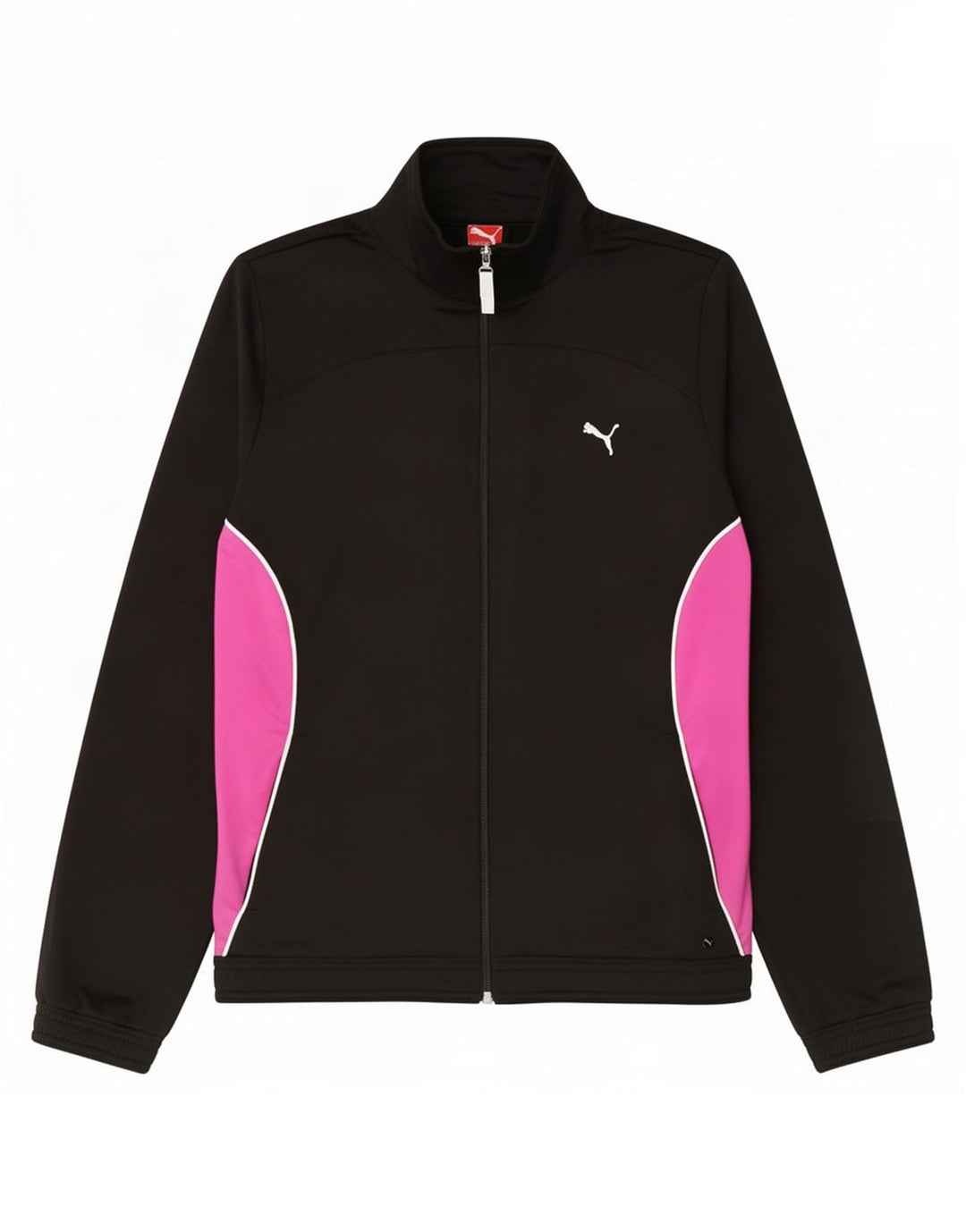 Puma Damen-Trainingsanzug-Top-Jacke, UK 14, groß, schwarzes Farbblock-Polyester
