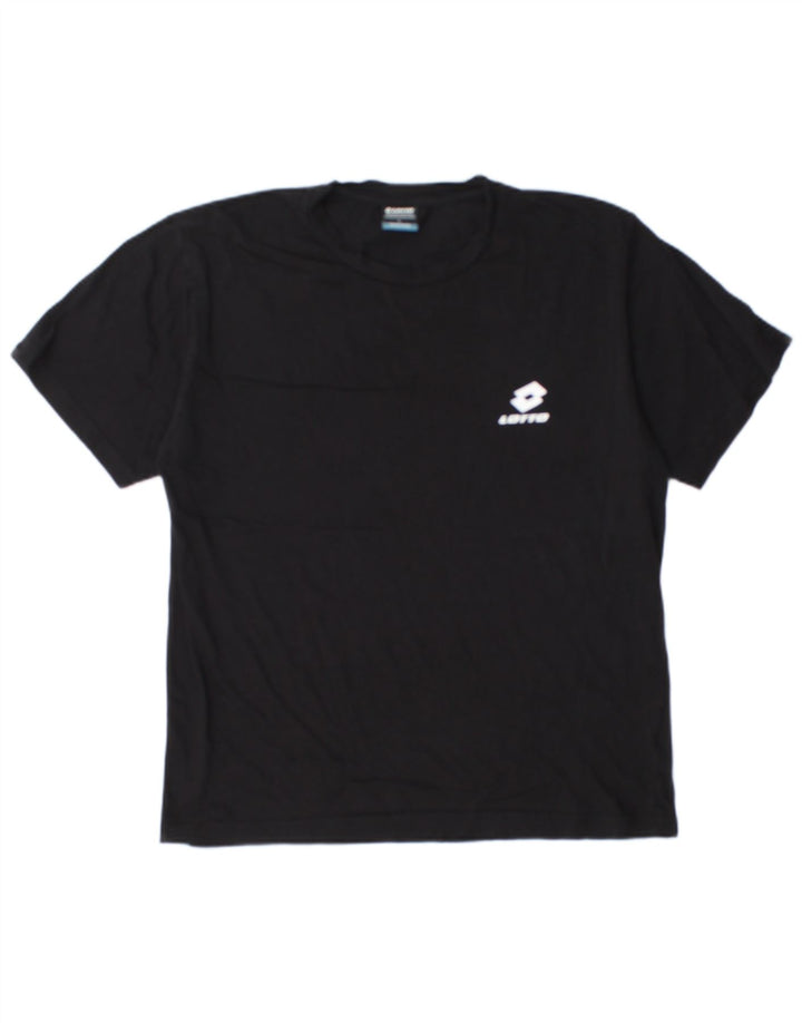 Lotto Herren T-Shirt Top Large Schwarz Baumwolle