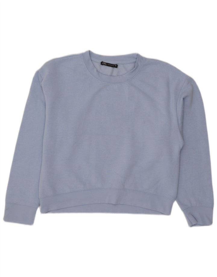 Zara Damen Sweatshirt-Pullover UK 14 Mittelblau