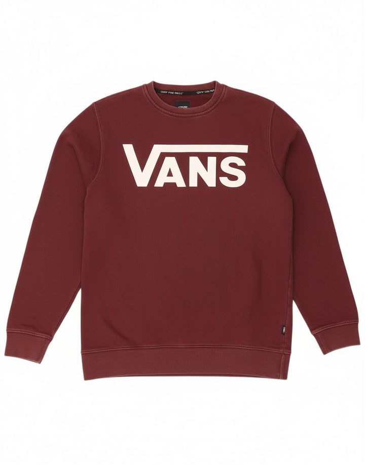 Vans Herren-Sweatshirt mit Grafik, Größe S, Burgunderrot, Baumwolle