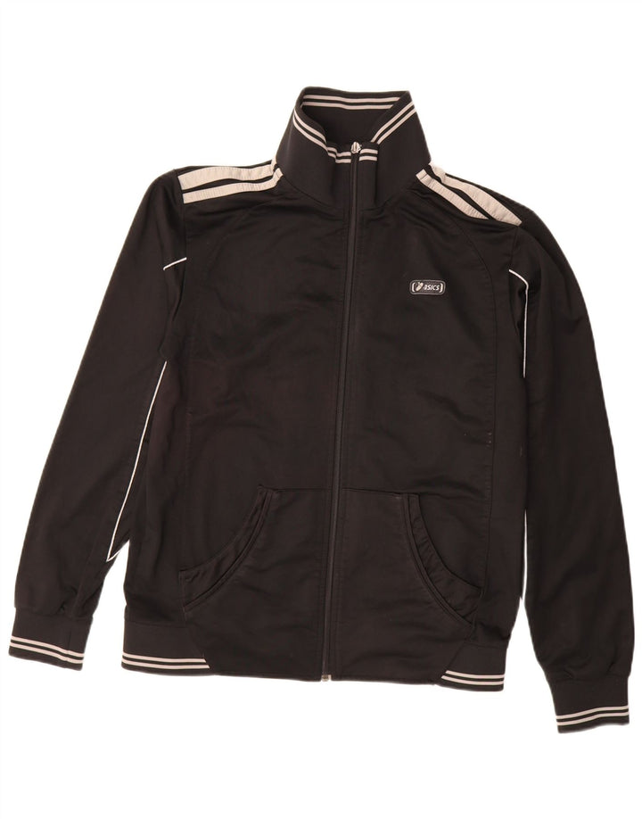 Asics Herren-Trainingsanzug mit grafischem Oberteil, Größe S, Schwarz, Polyester