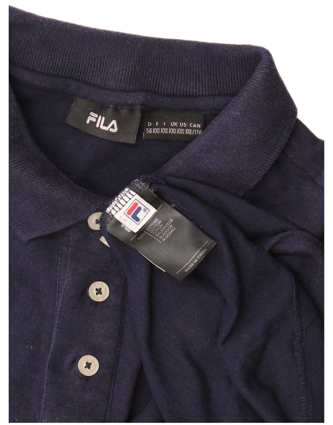 Fila Herren Poloshirt 2XL Marineblau Baumwolle