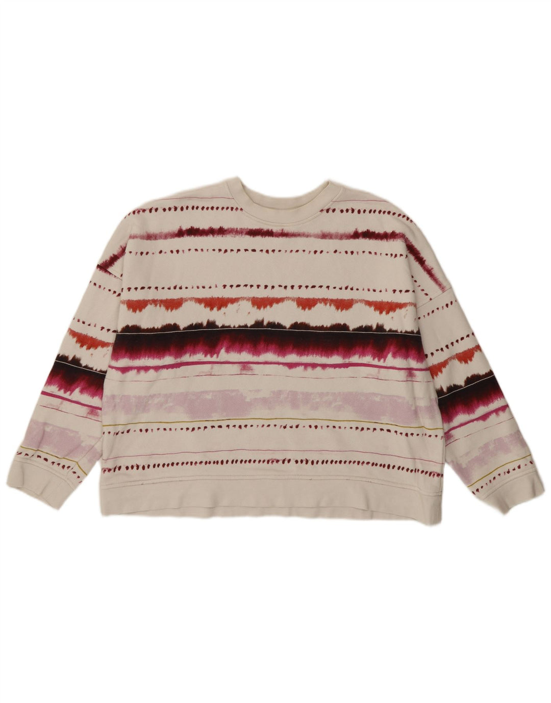 Whistle Damen-Sweatshirt in Übergröße, Gr. 14, Mittelweiß, geometrisch