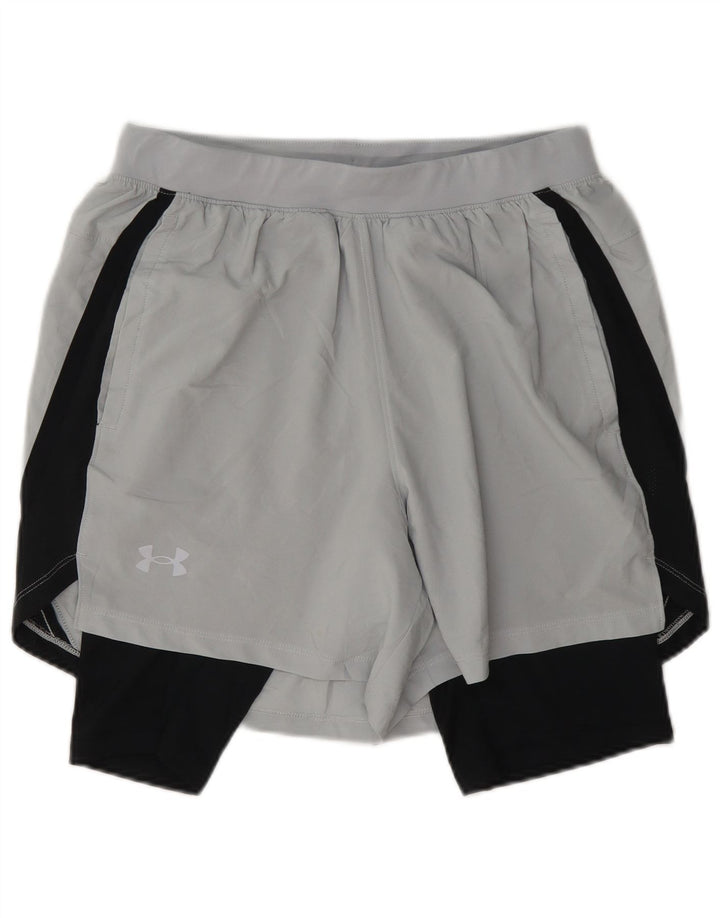 Under Armour Herren-Sportshorts in mittelgrauem Farbblockdesign