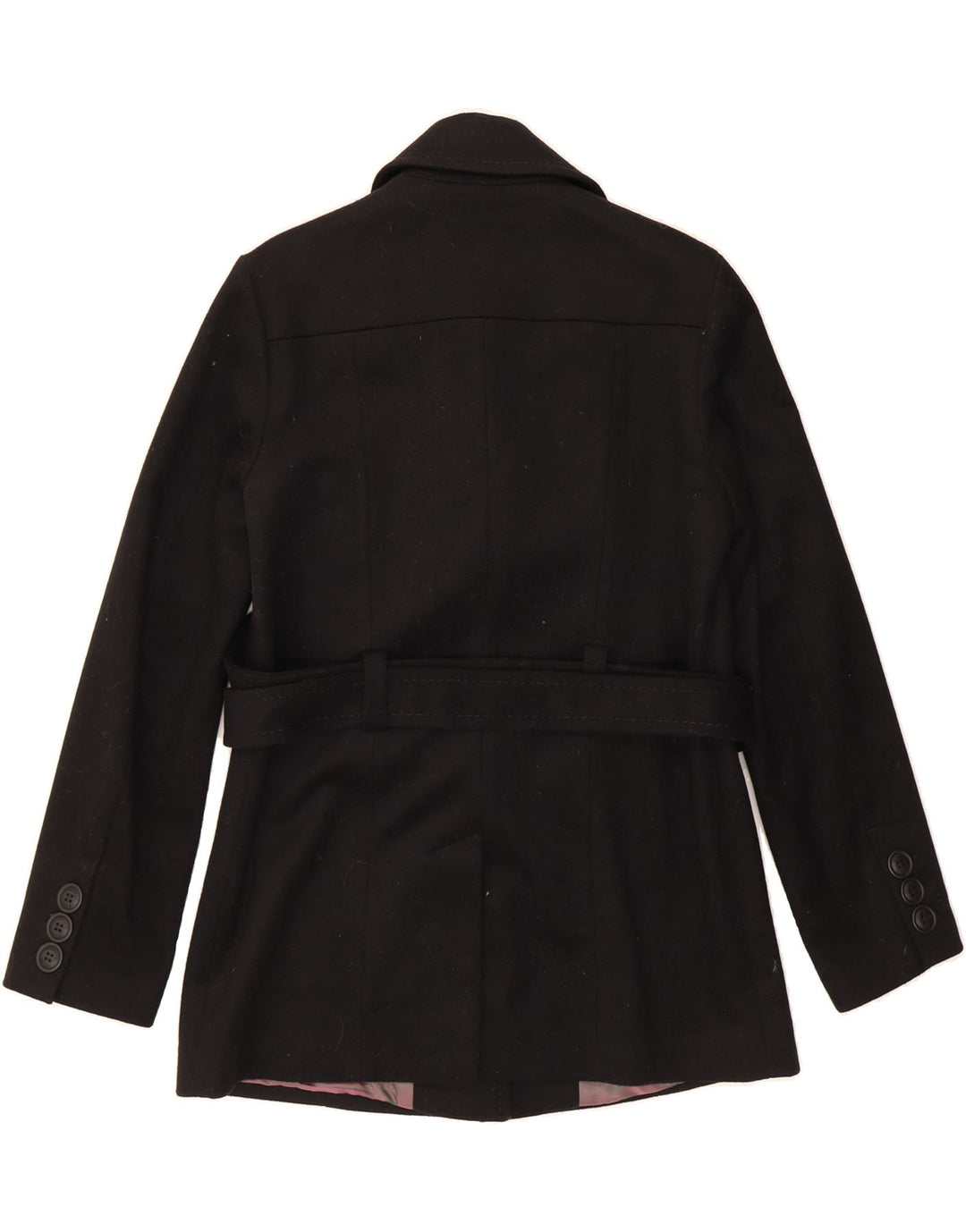 TRUSSARDI Womens Overcoat IT 48 XL Black Wool Vintage Trussardi and Second-Hand Trussardi from Messina Hembry 