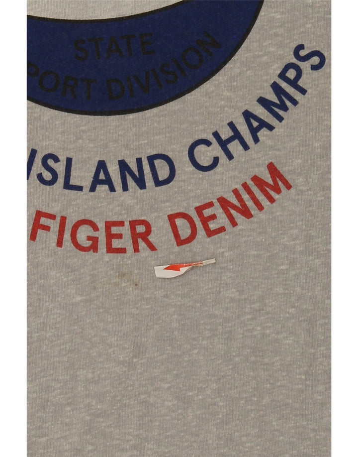 Tommy Hilfiger Herren-T-Shirt mit Grafik, groß, grau meliert, Polyester