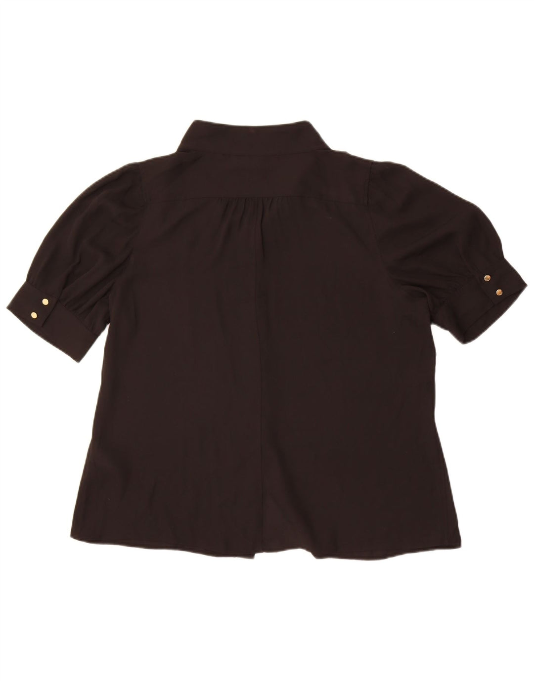 Dkny Damen Kurzarm-Hemdbluse UK 18 XL Schwarz Polyester