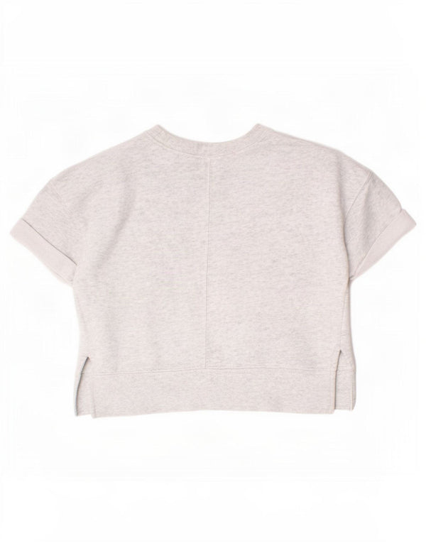 Nike Crop Graphic T-Shirt für Mädchen, 8–9 Jahre, Größe S, grau gefleckte Baumwolle