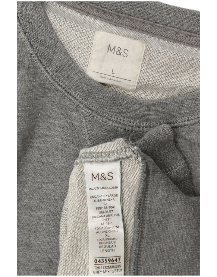 Marks & Spencer Herren-Sweatshirt, Pullover, Größe L, Grau, Baumwolle
