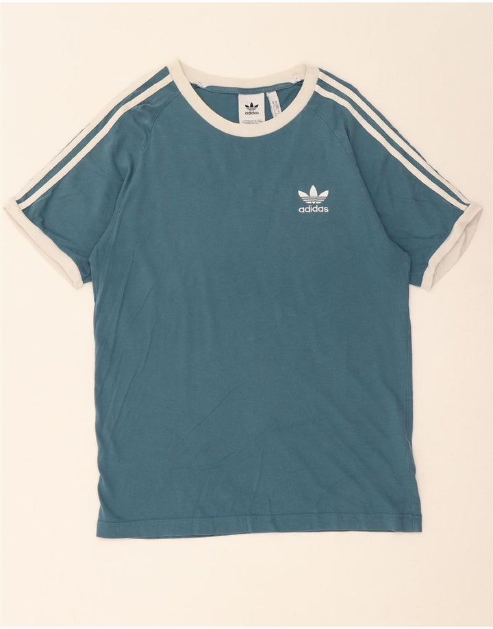 ADIDAS Herren T-Shirt Top mittelblaue Baumwolle