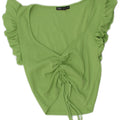 Zara Damen Crop Bluse Top UK 12 Mittelgrün