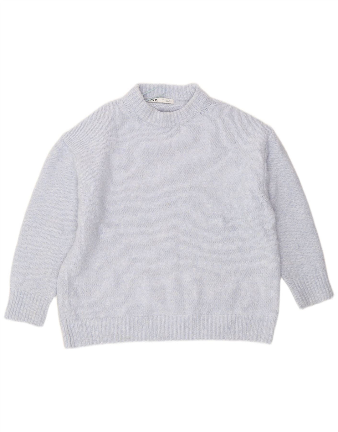 Zara Damen-Pullover, übergroß, Rundhalsausschnitt, Gr. 16, Blau