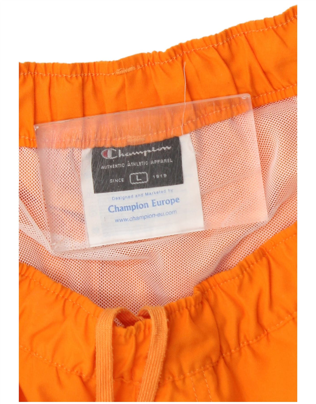 Champion Herren-Badeshorts mit Grafik, groß, orangefarbenes Farbblock-Polyester