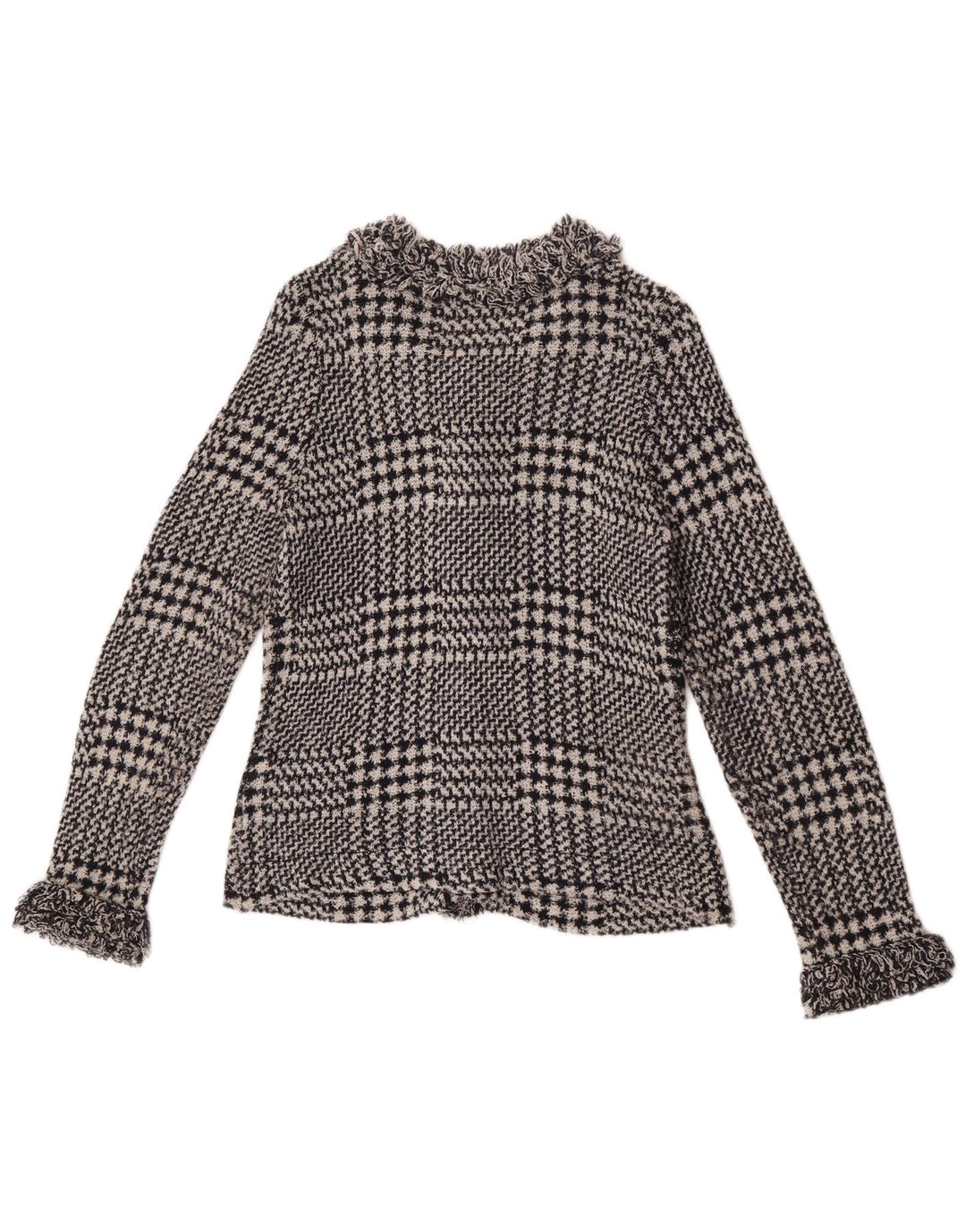 Marks & Spencer Damen-Cardigan-Pullover UK 12 Medium Navy Blue Houndstooth