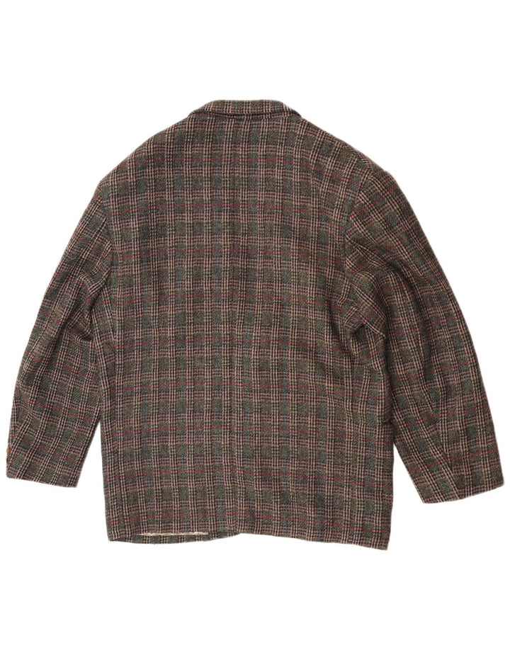 Cido Herren-Blazer mit traditioneller Passform und 2 Knöpfen, IT 48, mittleres Khaki-Karomuster