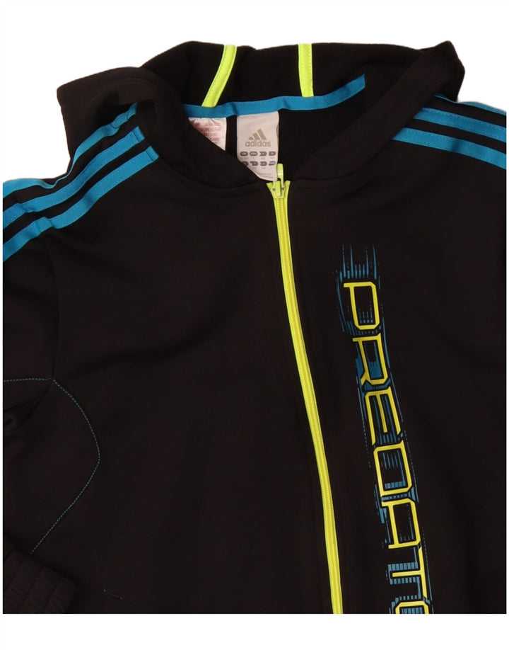 Adidas Jungen Predator Graphic Zip Hoodie Pullover 13–14 Jahre, schwarzes Polyester