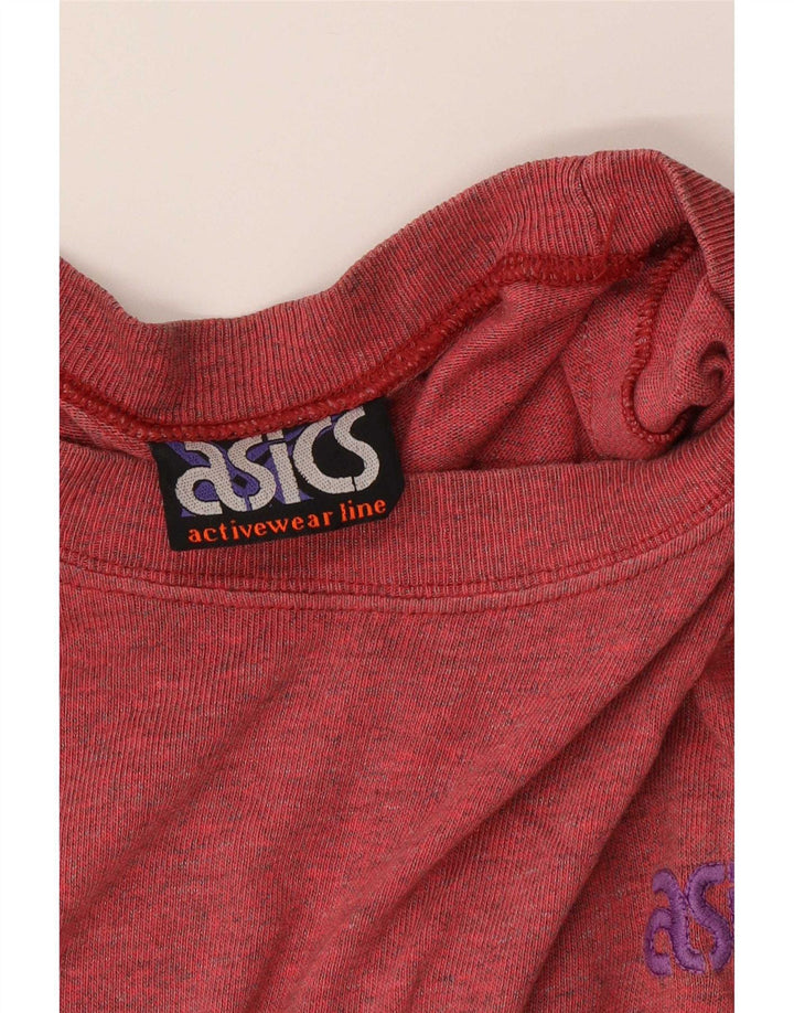 Asics Herren Graphic Top Langarm XL Rot Colourblock Baumwolle