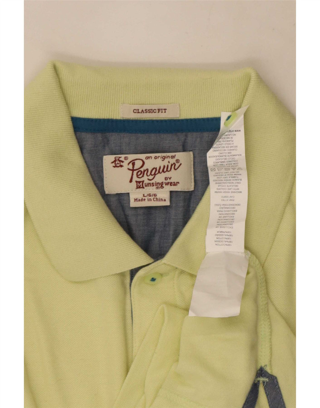 Penguin Herren-Poloshirt mit klassischer Passform, große gelbe Baumwolle