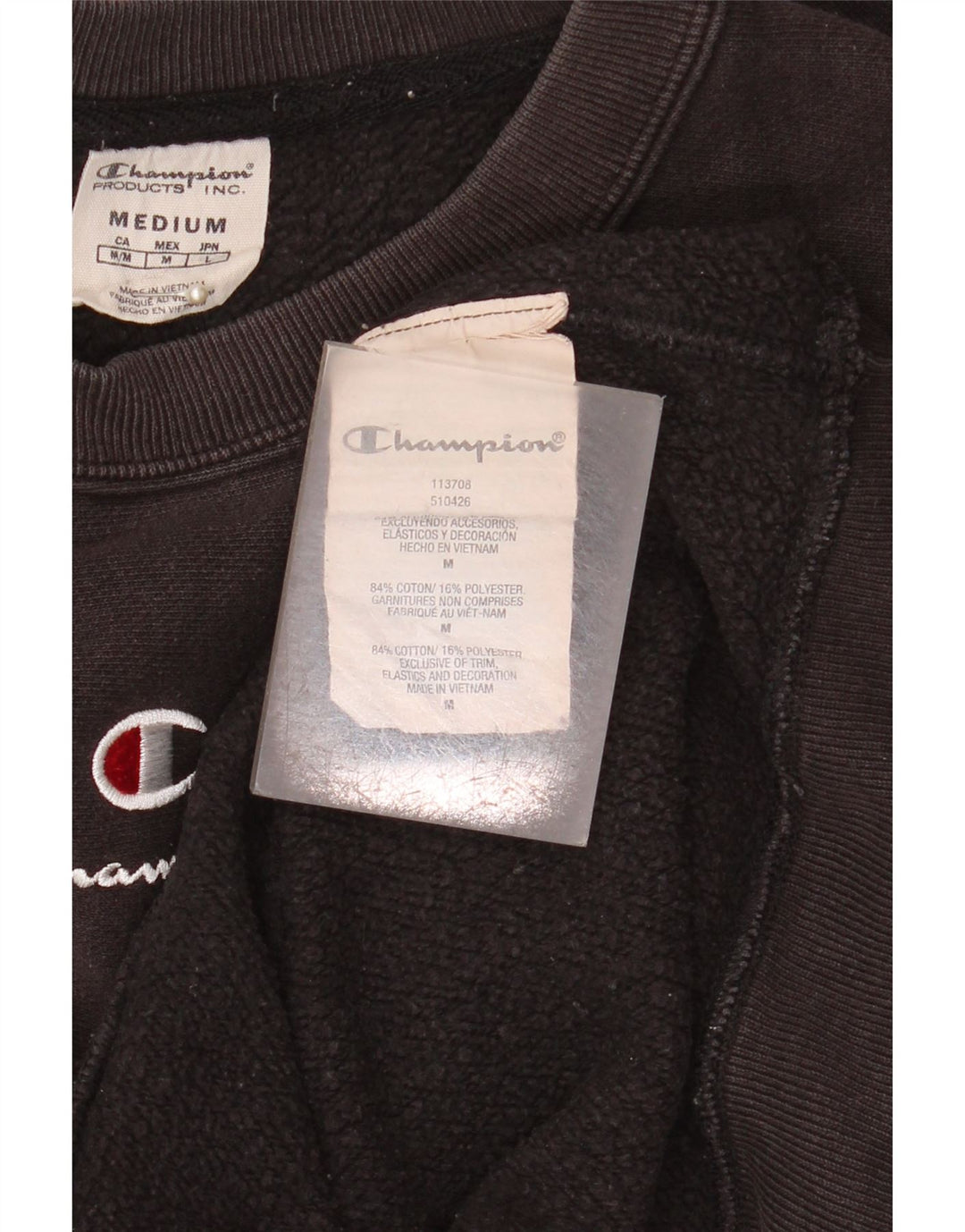 Champion Herren-Sweatshirt-Pullover aus mittelschwarzer Baumwolle