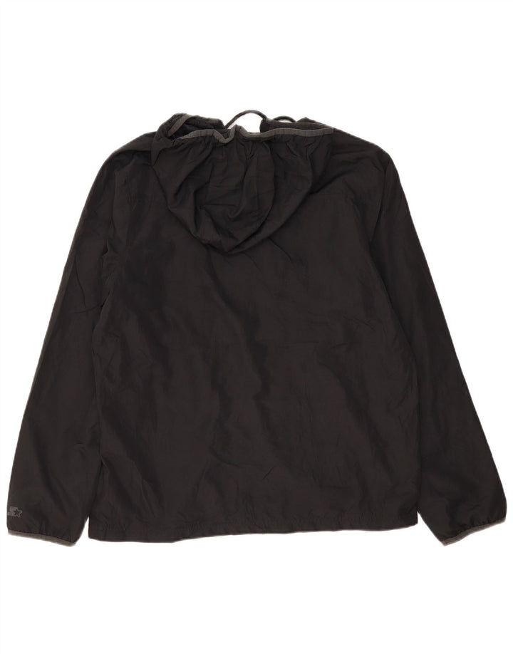 STARTER Herren-Regenjacke mit Kapuze, UK 40, großes graues Colourblock-Polyester