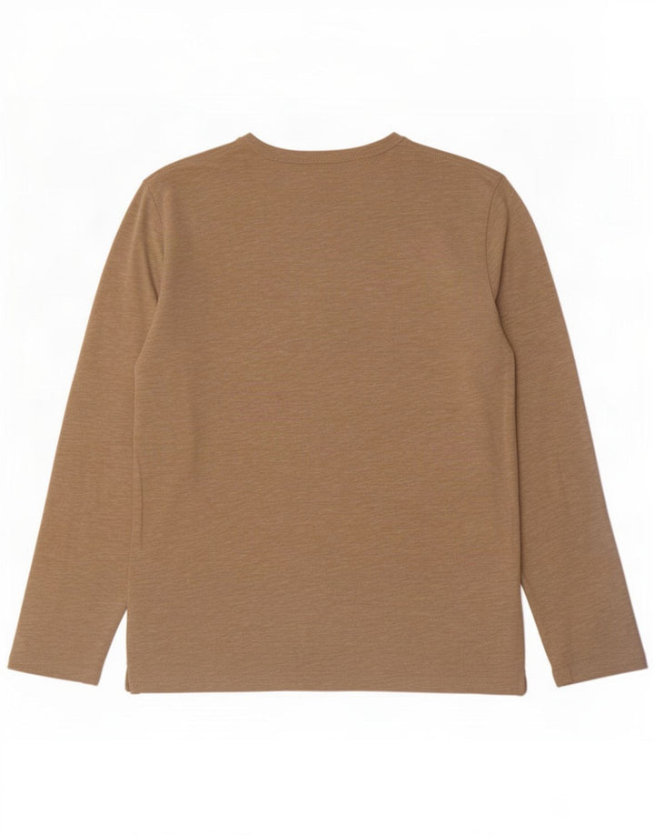 Reiss Herren-Top, langärmelig, mittelbeigemeliert