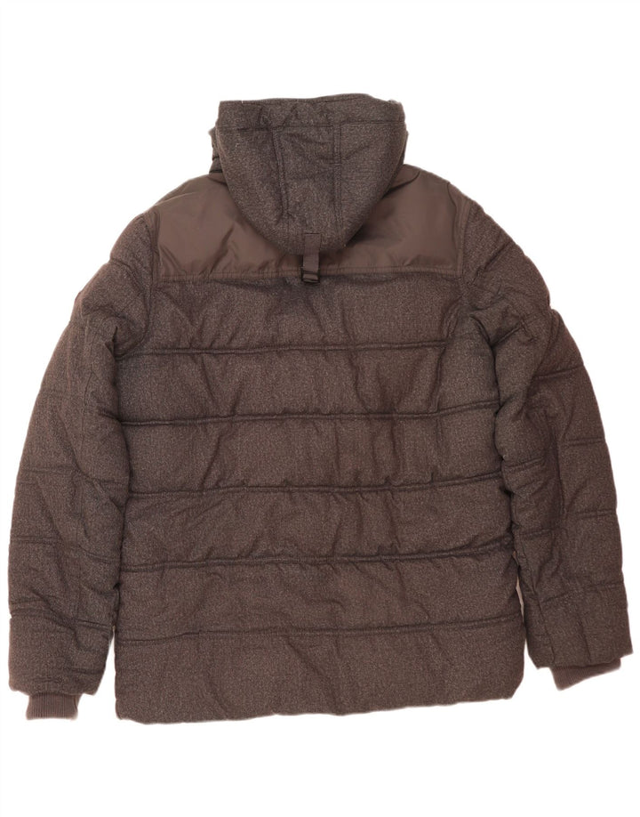 Tommy Hilfiger Herren-Jacke mit Kapuze, gepolstert, Größe 40, Größe L, grau, Polyester