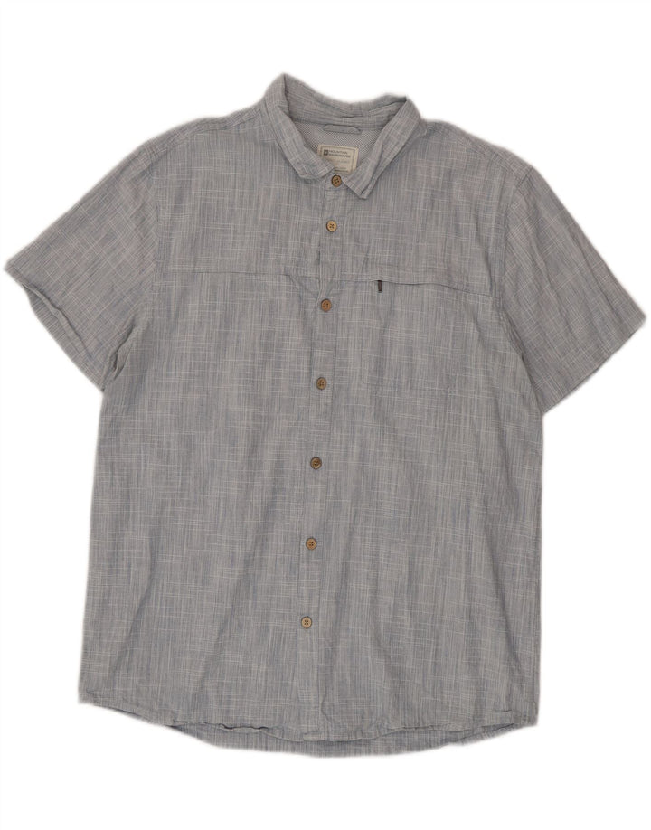 Mountain Warehouse Herren-Kurzarmhemd XL aus blauer Baumwolle