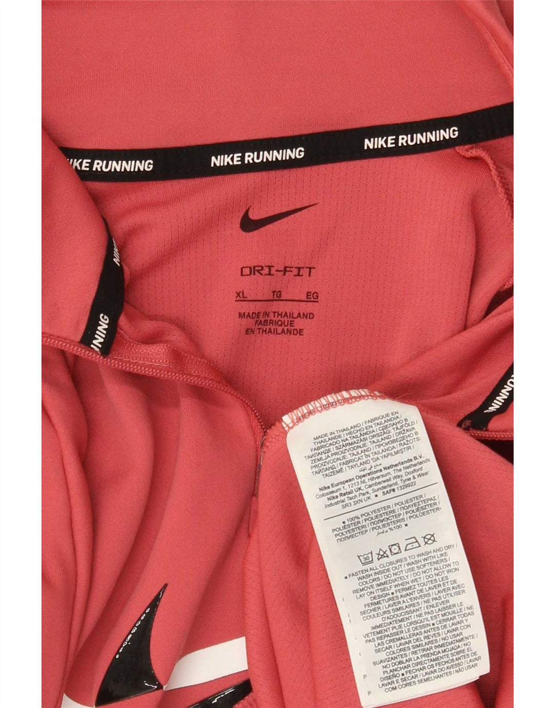 Nike Damen Dri Fit Zip Neck Pullover Trainingsanzug Top UK 18 XL Rosa Polyester