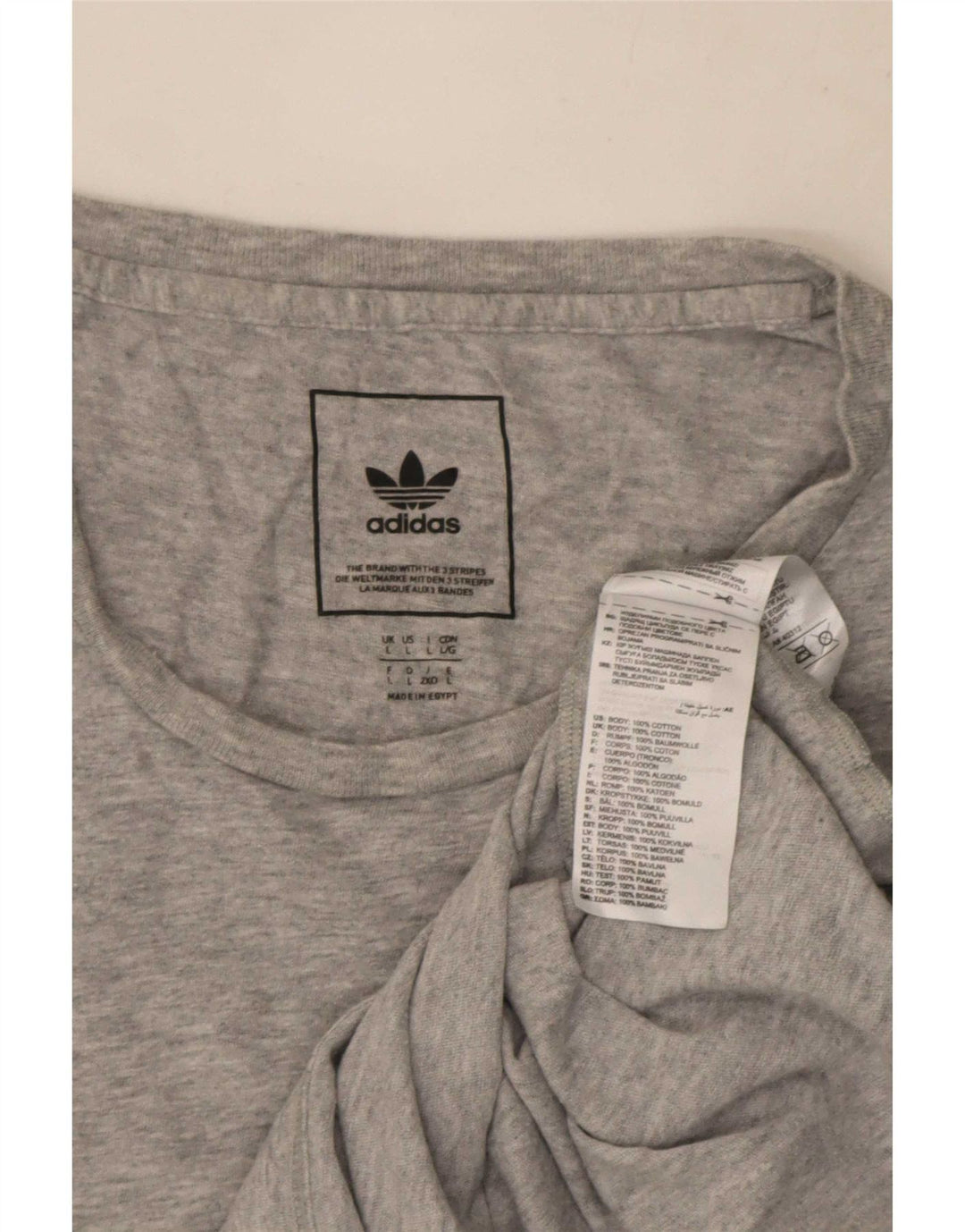 Adidas Herren T-Shirt Top Large Grau meliert Baumwolle