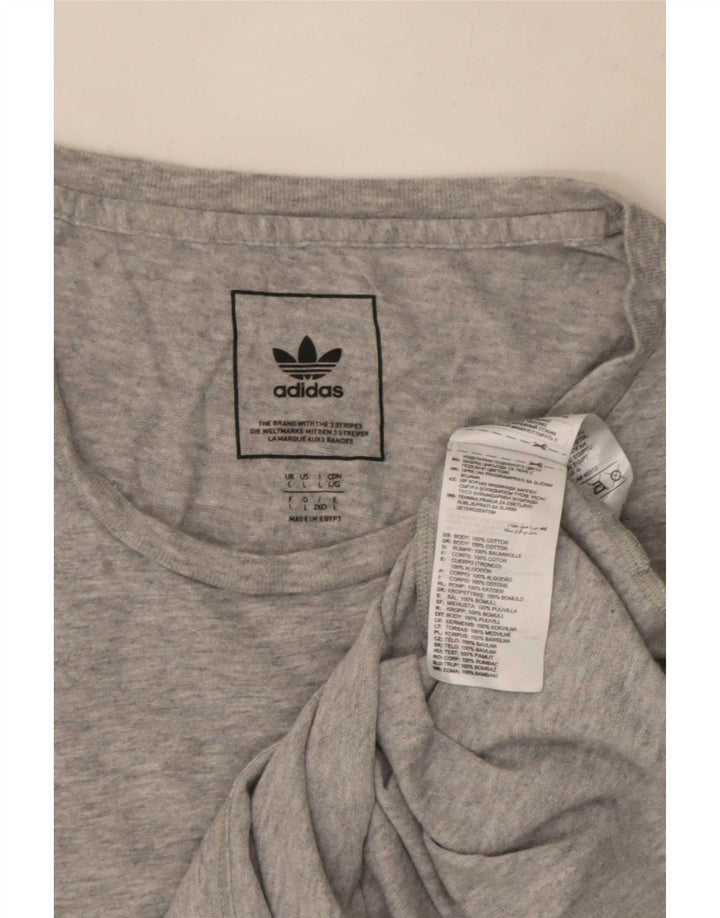 Adidas Herren T-Shirt Top Large Grau meliert Baumwolle