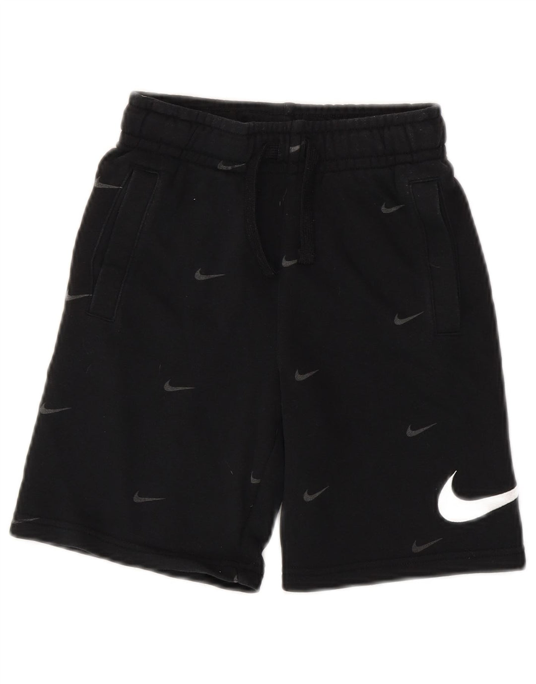 NIKE Jungen-Sportshorts mit Standard-Passform und Grafik, 8–9 Jahre, Größe S, schwarze Baumwolle