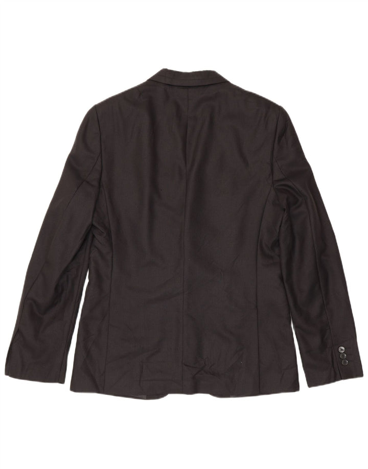 Zara Herren-Blazer mit 2 Knöpfen, EU 50, mittelschwarz, Nadelstreifen