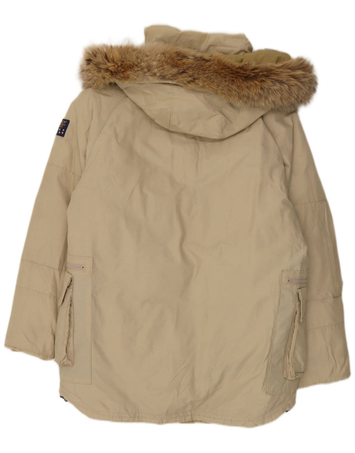 Woolrich Herren-Mantel mit Kapuze, gepolstert, Größe 36, Beige