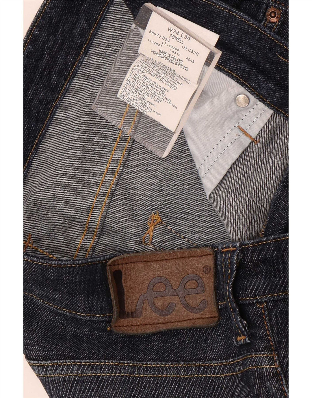 Lee Herren Powell Slim Jeans W34 L34 Marineblau Baumwolle