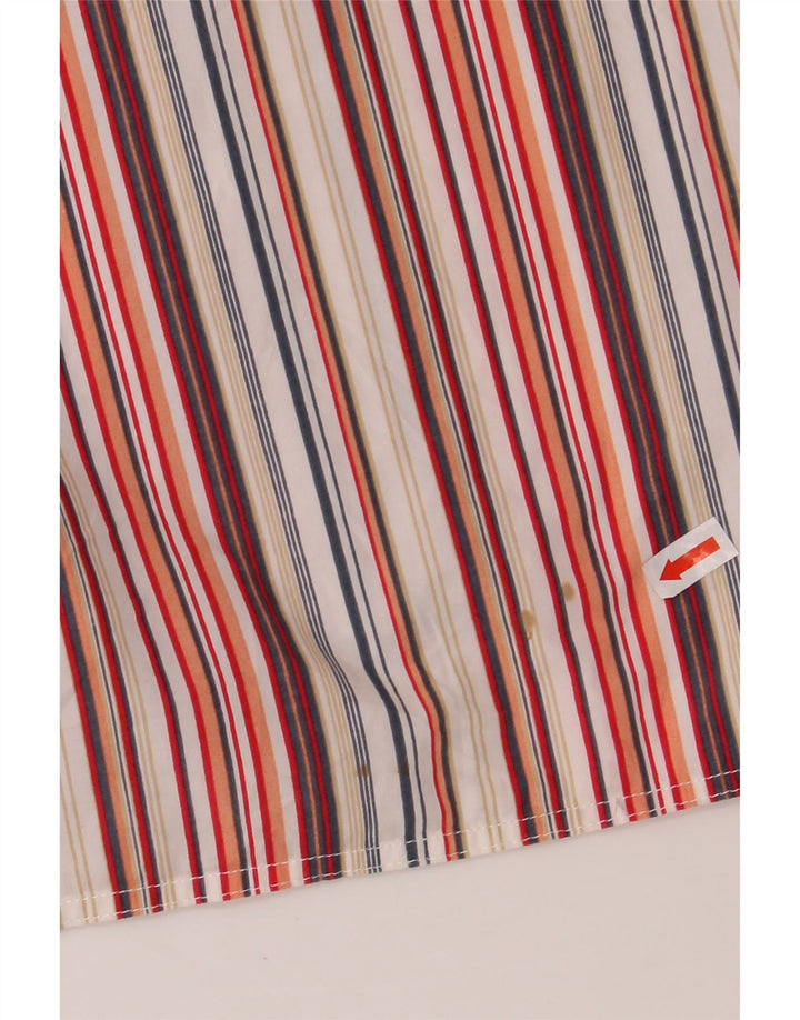 TOM TAILOR Herren Kurzarmhemd 2XL Mehrfarbig gestreift aus Baumwolle