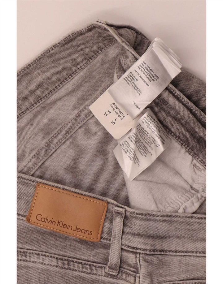 Calvin Klein Damen-Cropped-Jeans, W31, L25, graue Baumwolle