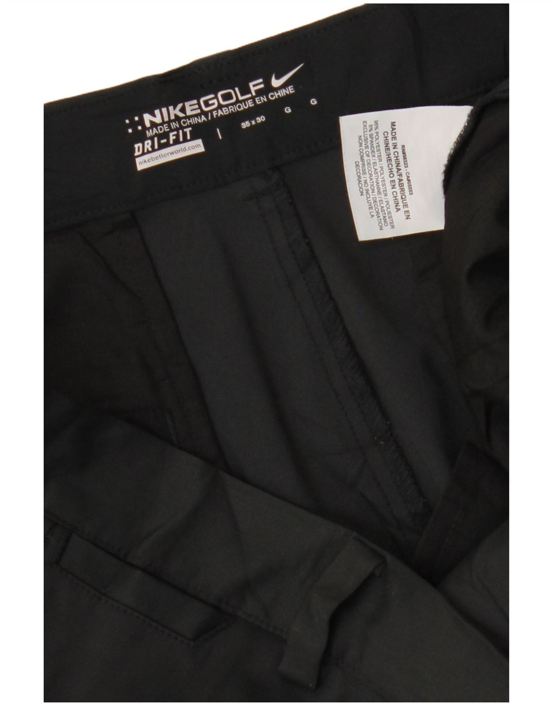 Nike Herren Dri Fit Straight Chino Hose W35 L30 Schwarz Polyester
