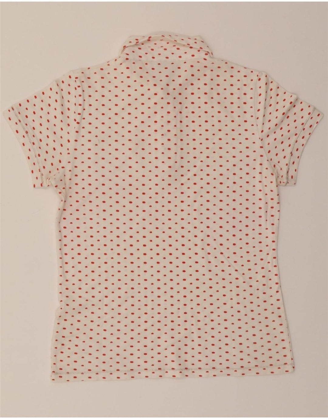 ELLESSE Womens Polo Shirt UK 12 Medium White Floral Vintage Ellesse and Second-Hand Ellesse from Messina Hembry 