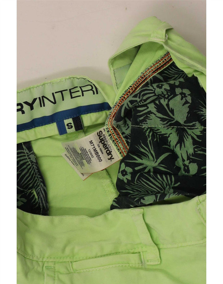 Superdry Herren Chino-Shorts, Größe S, W29, grüne Baumwolle