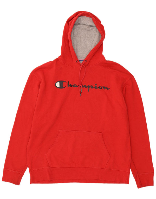 Champion Herren Grafik-Hoodie-Pullover XL aus roter Baumwolle