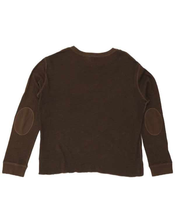 Hugo Boss Herren Top Langarm 3XL Braun Baumwolle