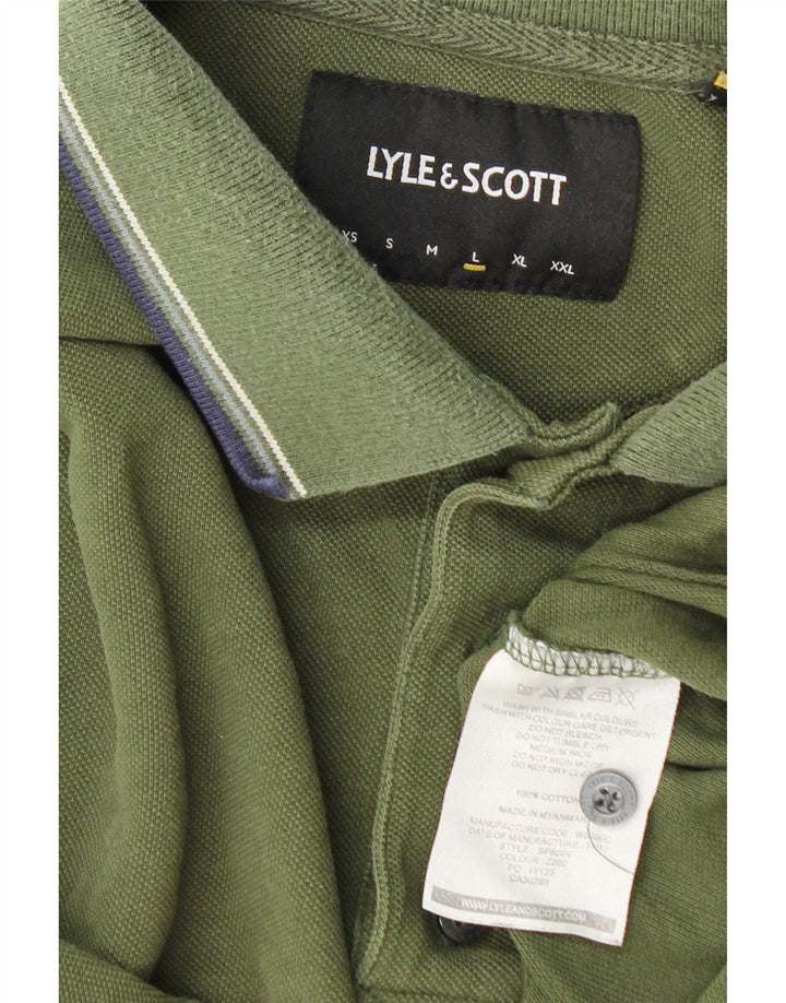 Lyle & Scott Herren-Poloshirt, groß, Khaki, Baumwolle