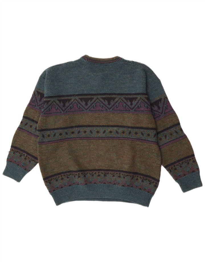 St. Bernard Herren-Pullover mit Rundhalsausschnitt, EU 38/40, Mittelgrün, Retro